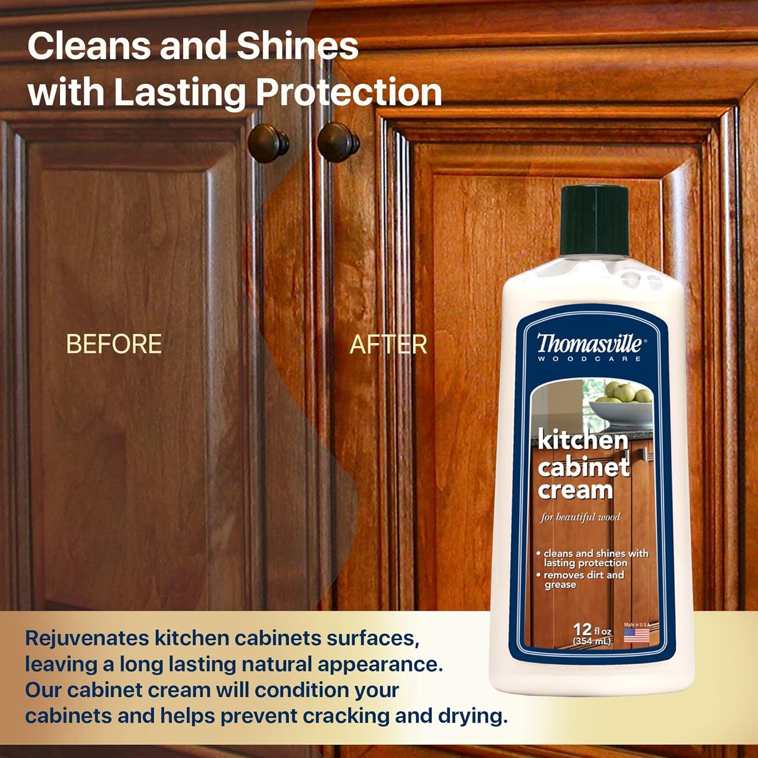 THOMASVILLE KITCHEN CABINET CREAM – Multisurface Wood Cleaner and Polish Furn…