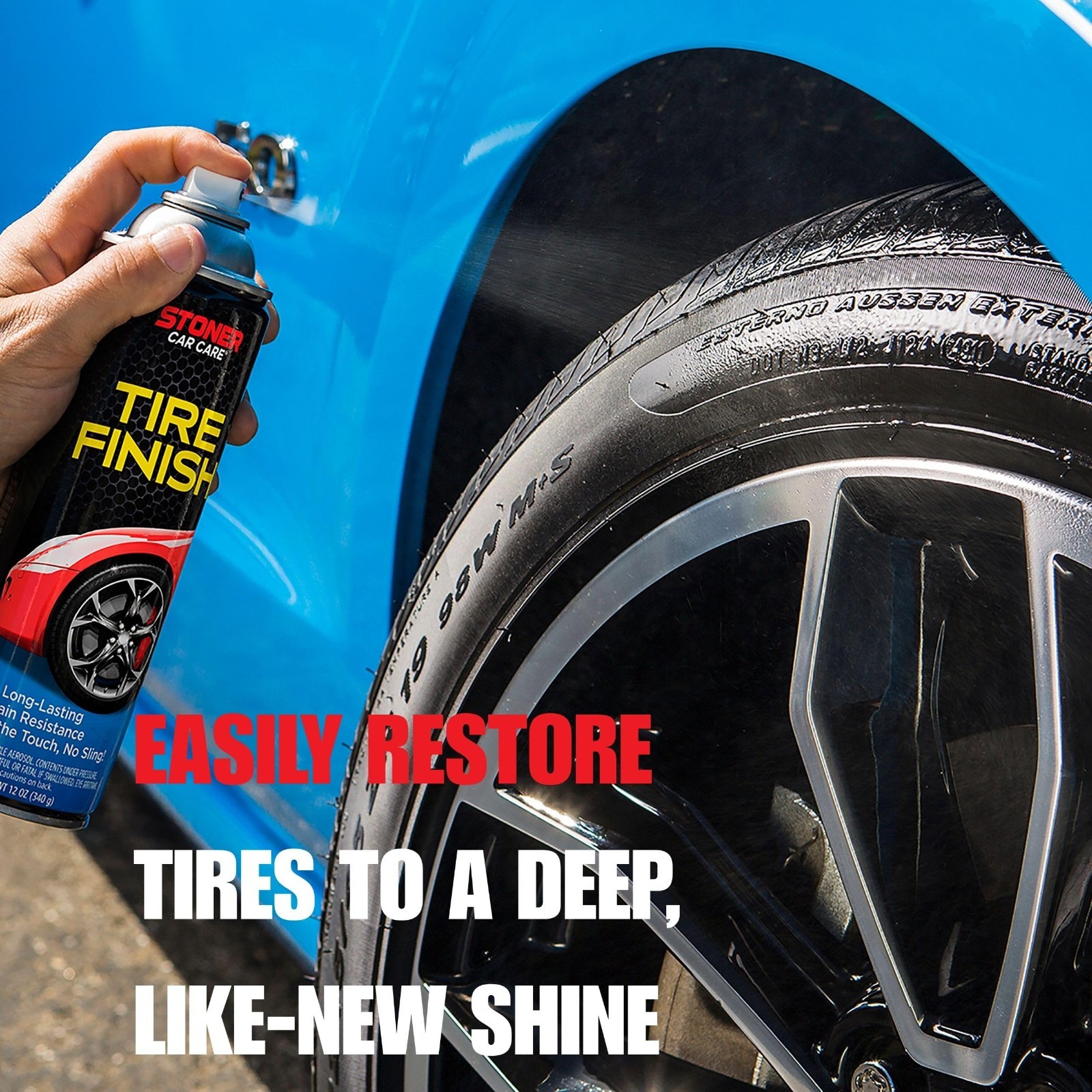 Car Care Shine Tire Finish – Spray Restores Deep Matte Black Finish– 12 oz (6PK)