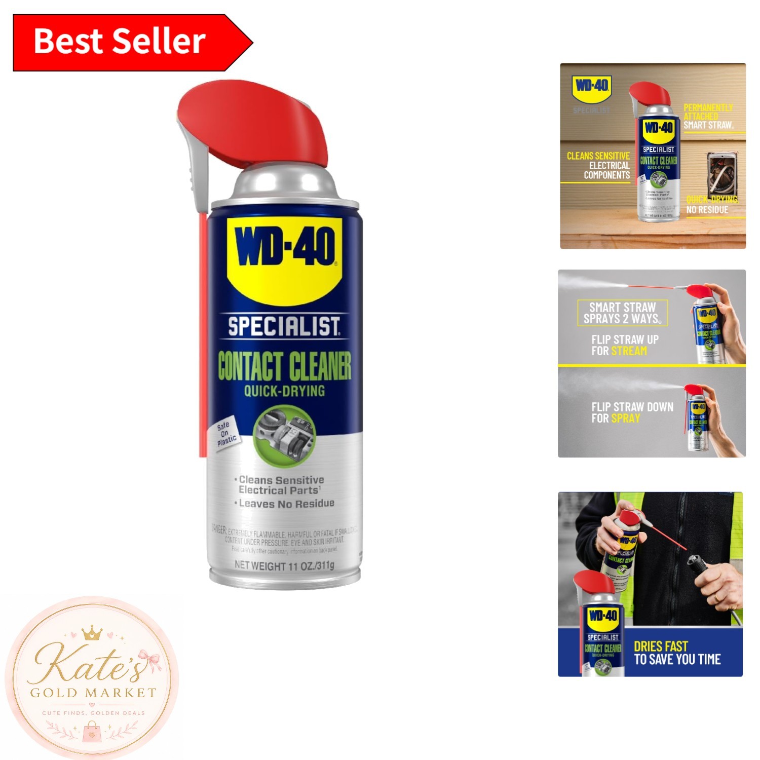Quick-Drying Specialist Contact Cleaner Spray (11 oz) for Sensitive Electronics