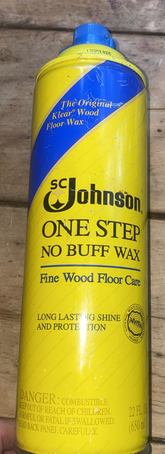 SC Johnson One Step No Buff Wax Fine Wood Floor Care 22 fl oz “90% FULL “ 1.2lbs