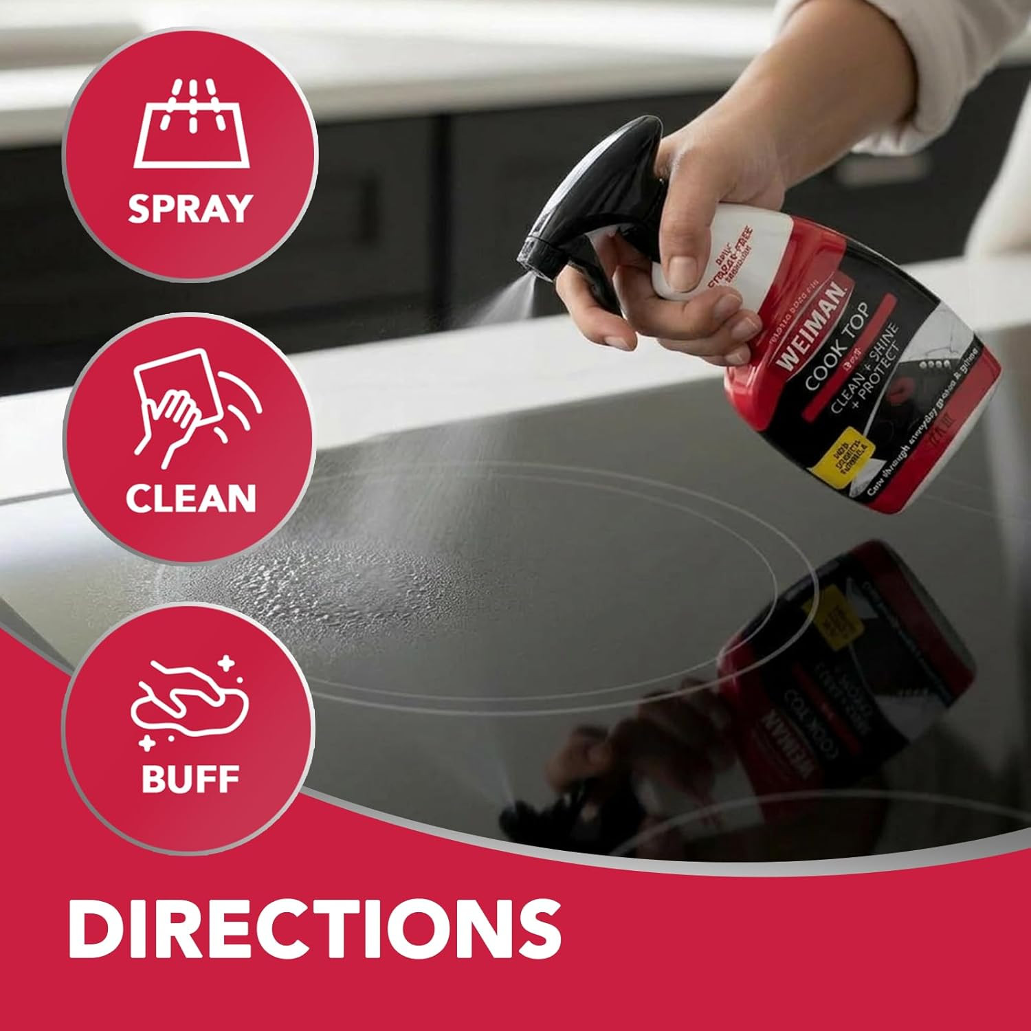 2-Pack Cooktop Cleaning Spray & Microfiber Cloth – Cooktop & Oven Cleaner for St