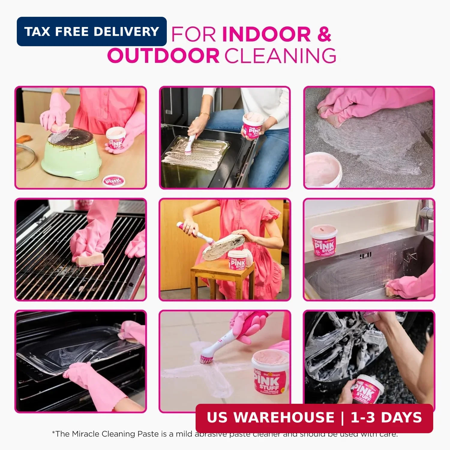 The Pink Stuff Cleaning Paste 500g, Multi Purpose Cleaner for Kitchen