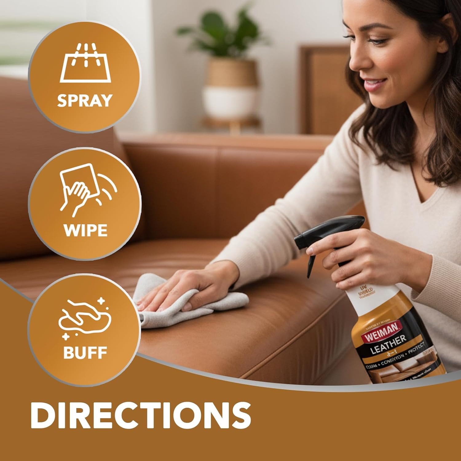 Leather Cleaner and Conditioner for Furniture – 12 Ounce – 2 Pack – Ultra Violet