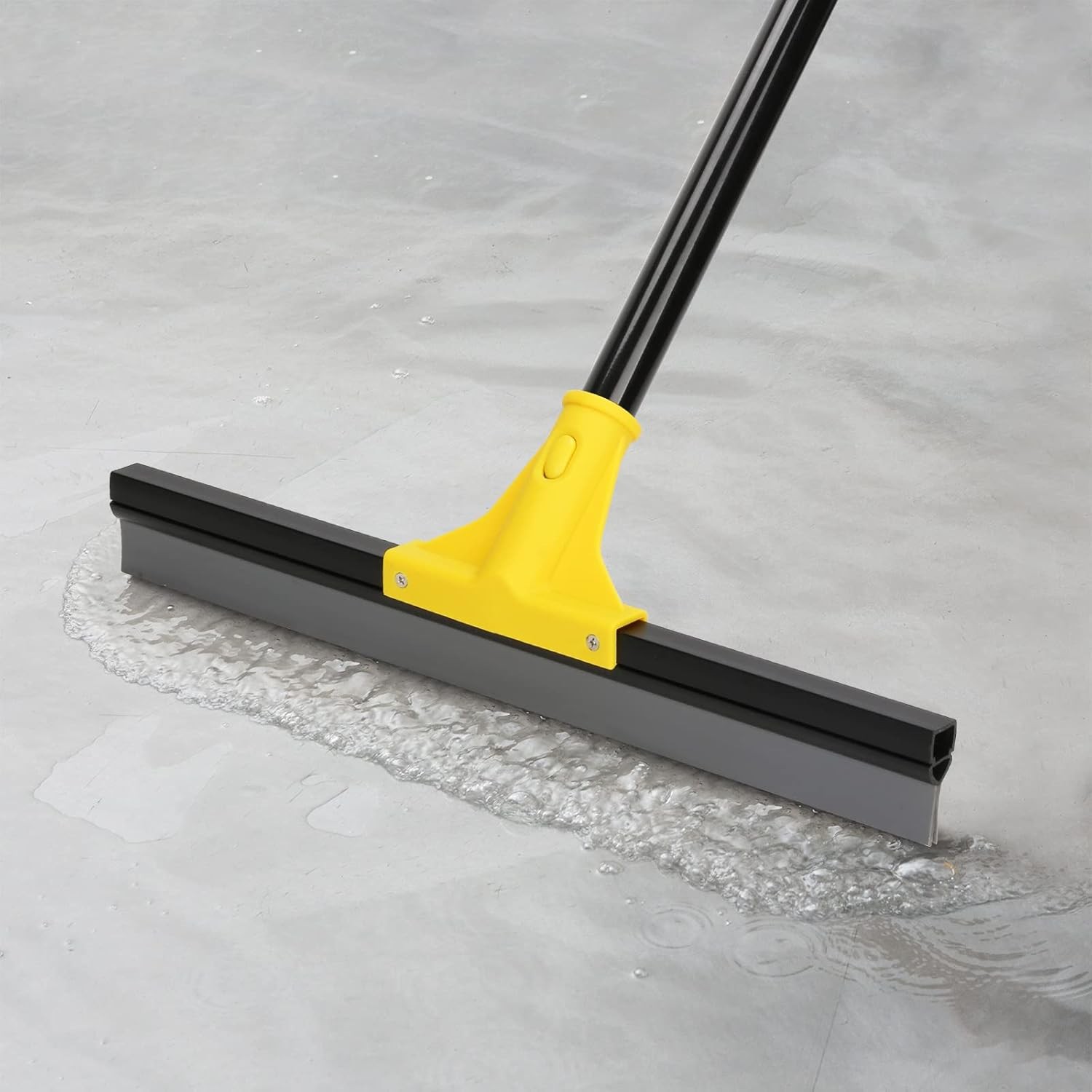 Squeegee Broom for Floor, 18” Heavy Duty Rubber Wiper with 60” Long Handle for
