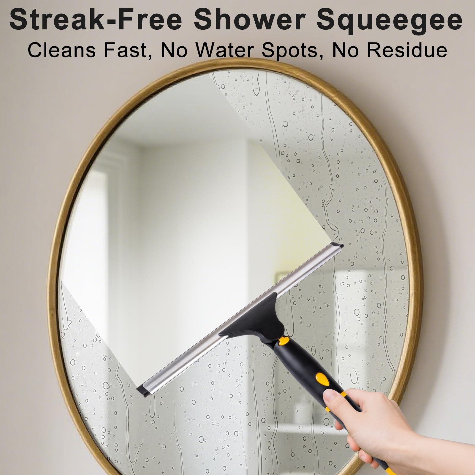 Swivel Shower Squeegee for Glass Doors, All-Purpose Anti-Slip Window Squeegee…