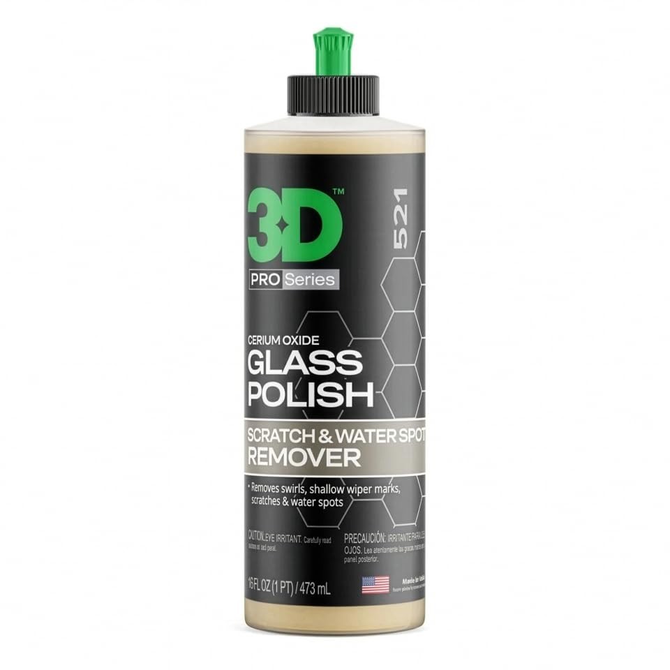 3D Glass Polish – Cerium Oxide Scratch Remover for Car Windows, Restores Clarity