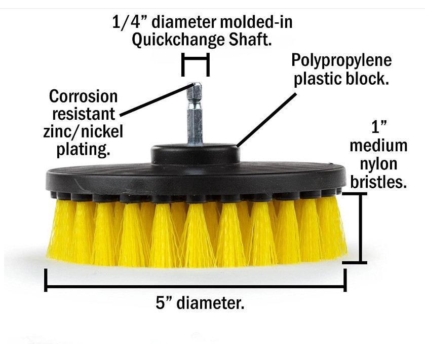 5 inch Solid Electric Drill Brush Power Scrub for All Purpose Clean