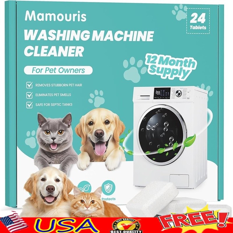 Washing Machine Cleaner Tablets Pet Hair Deodorizer Deep Clean Septic Safe New