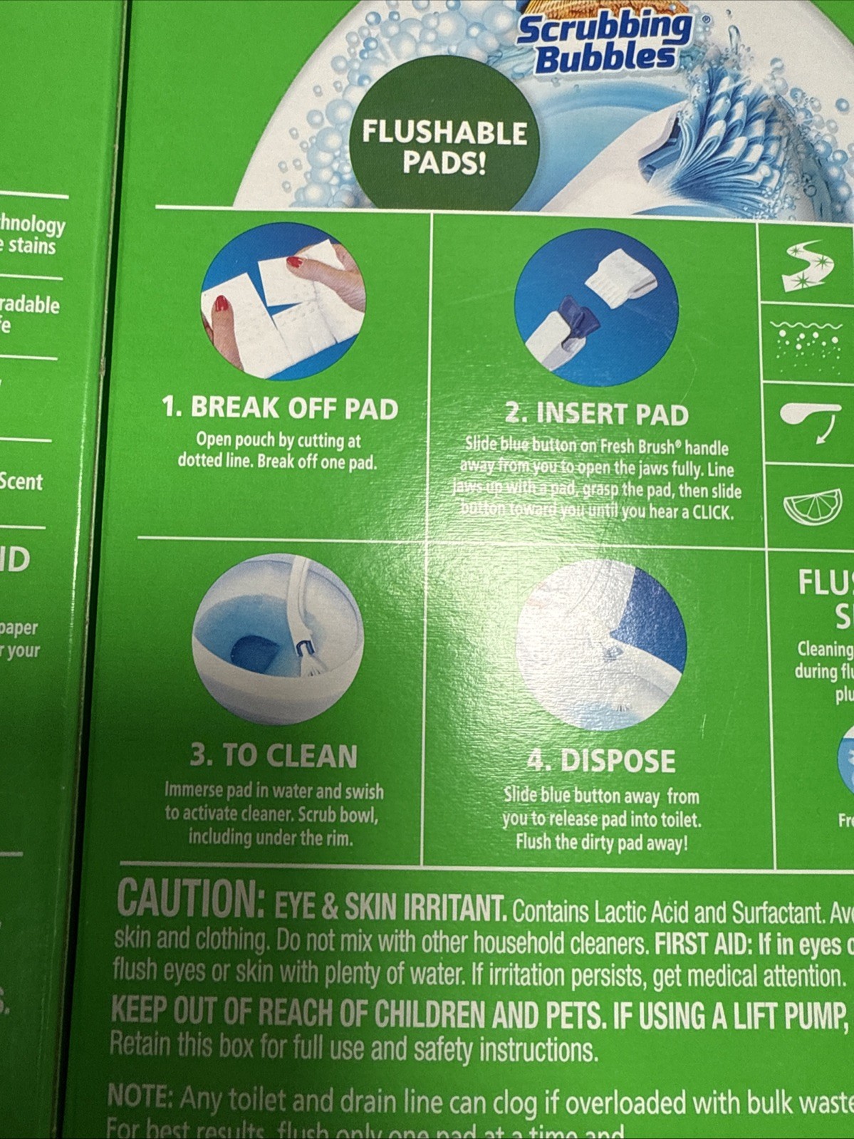 2 -Scrubbing Bubbles Toilet Cleaning Fresh Brush Flushable Refills 20 Ct Total