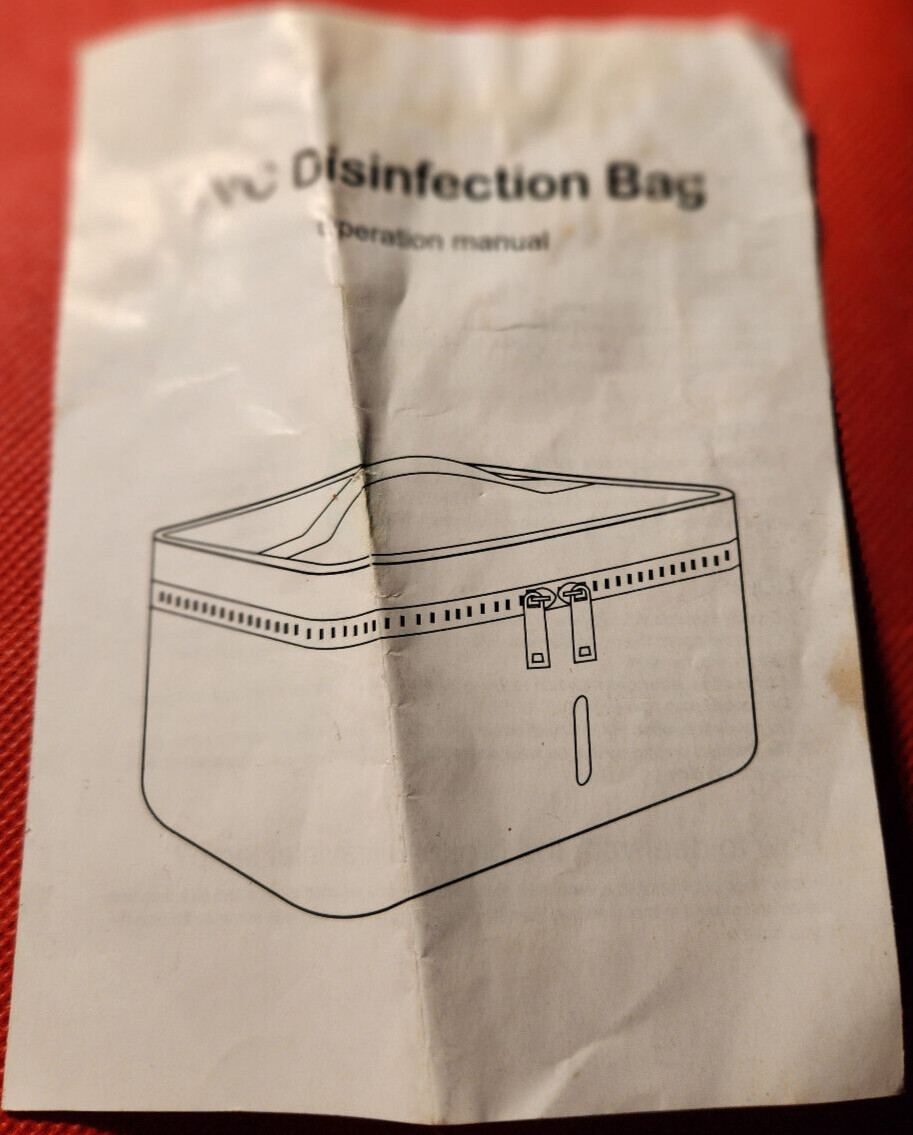 NEW: PORTABLE UVC LED DISINFECTION UV CLEANER BAG GRAY WITH MANUAL – USB POWERED