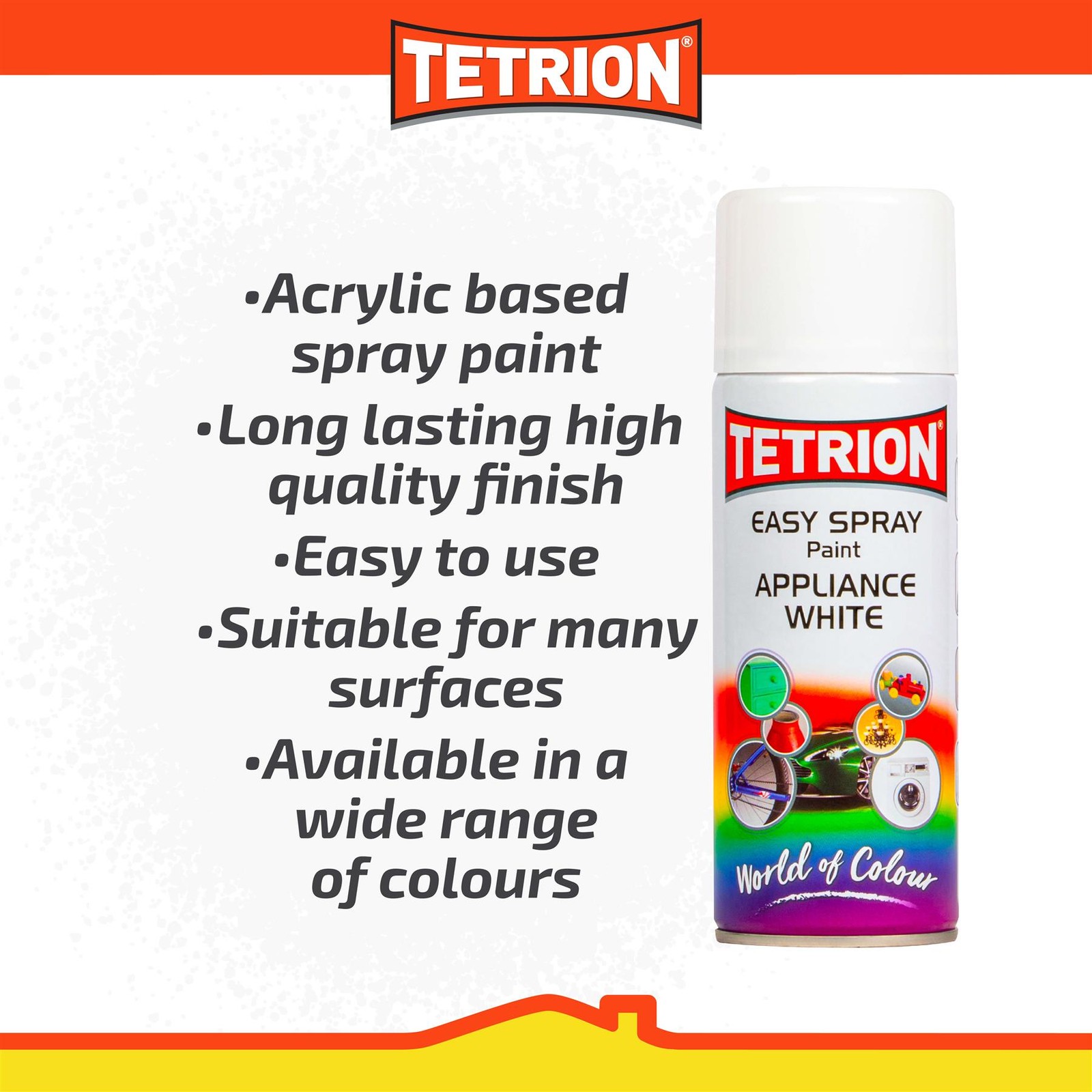Tetrion Easy Spray Dish Washer Freezer Appliance White Aerosol Paint 6 x 13.53oz