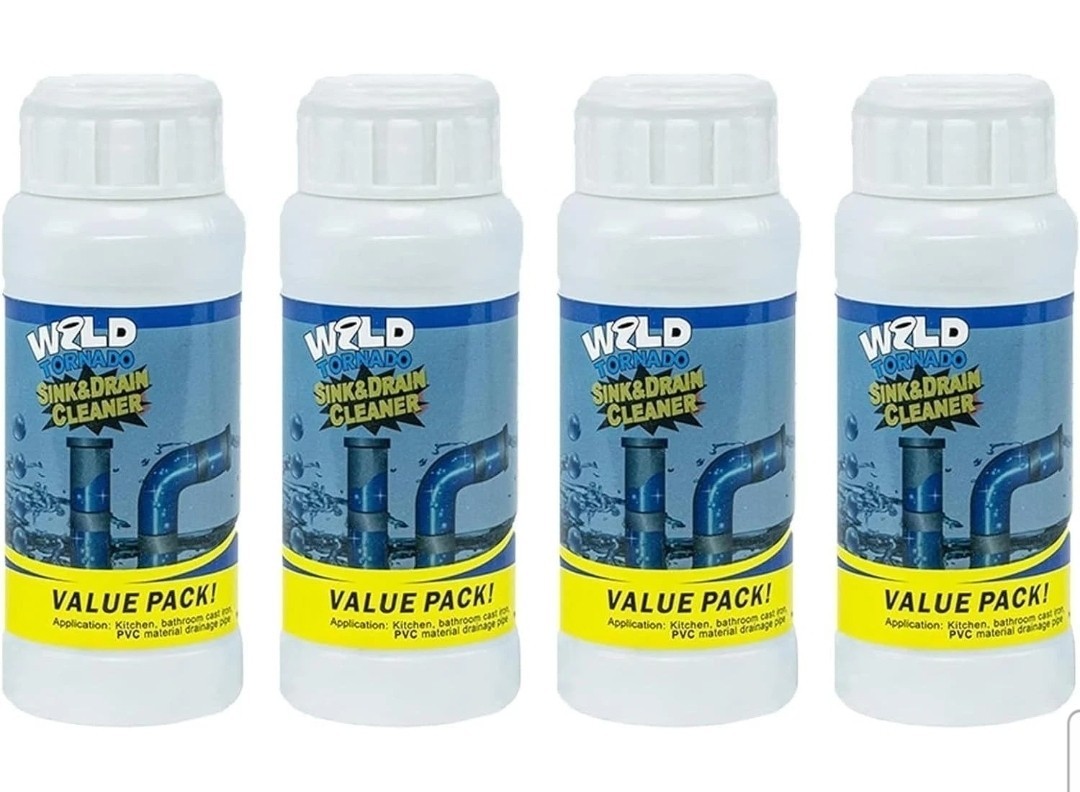 4 Bottles Wild Tornado Pipe Dredge, Powerful Sink & Drain Cleaner, Fast Foaming