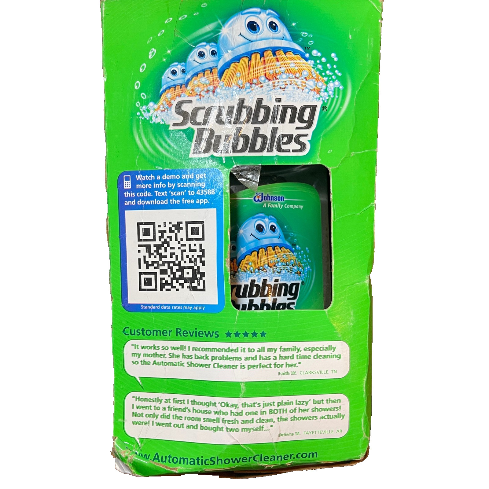 RARE Scrubbing Bubbles Automatic Shower Cleaner Bathroom Two Button Booster