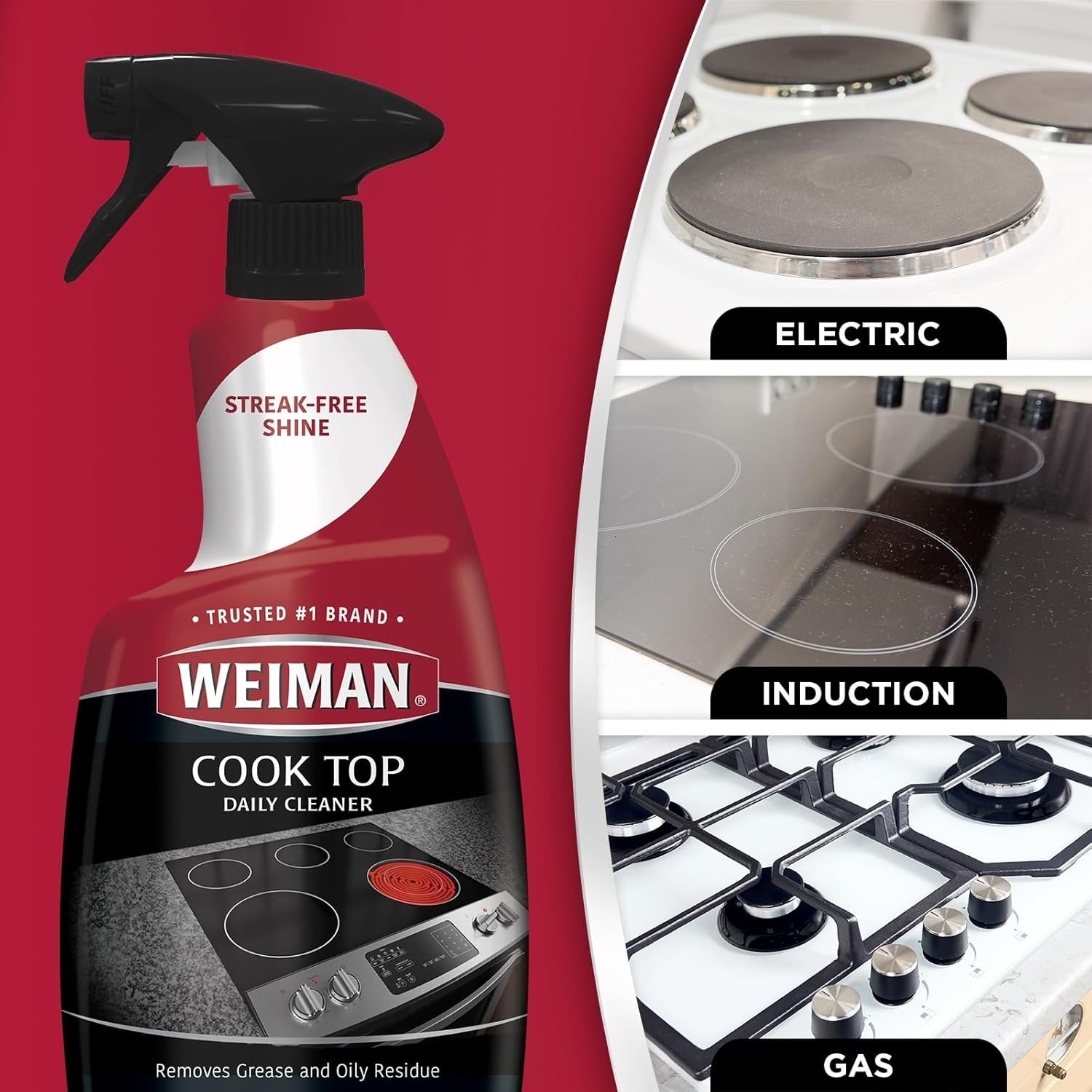 Cooktop Cleaner Spray Microfiber Cloth Kit Streak Free Ceramic Glass Safe Deg…