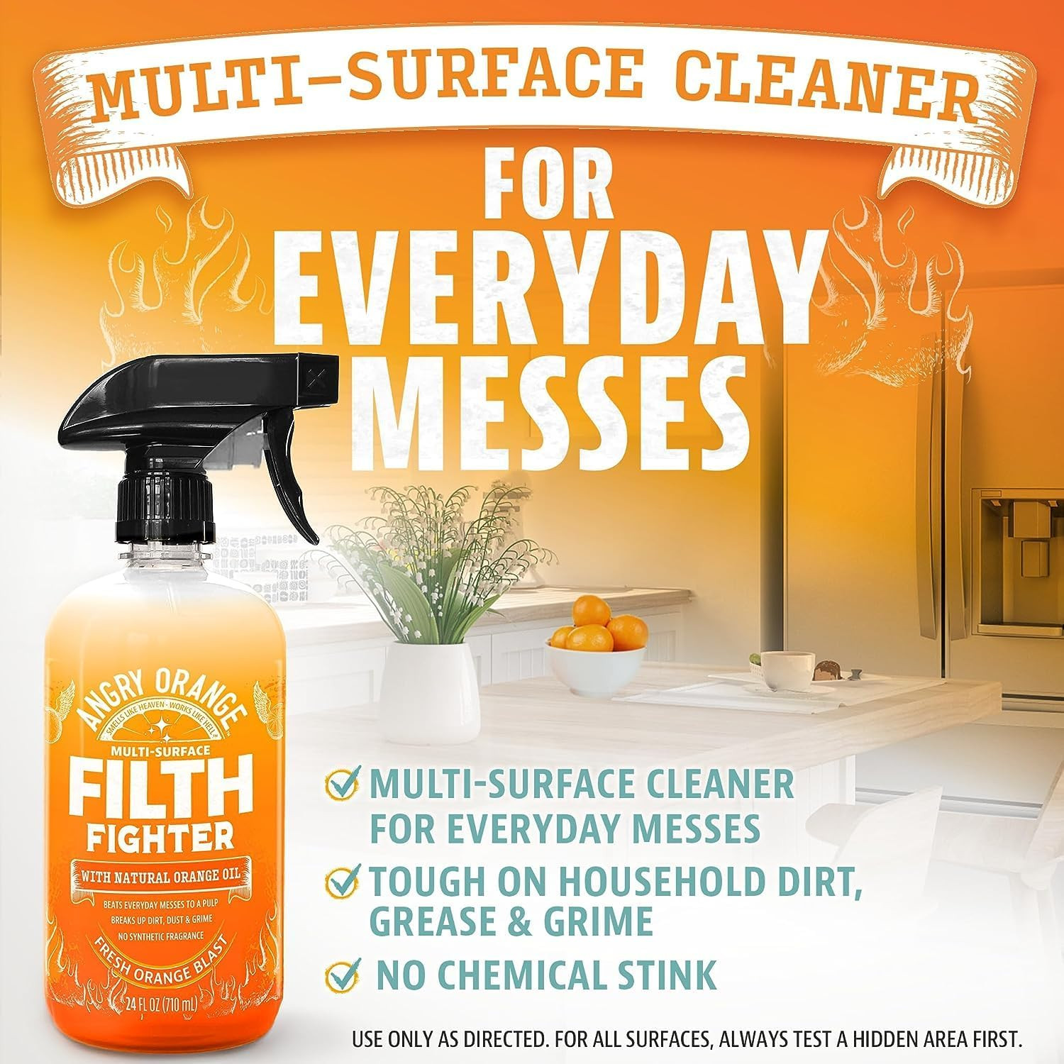 Citrus Multipurpose Cleaner Spray for Kitchen and Bathroom – 24 Oz – Value 2 Pac