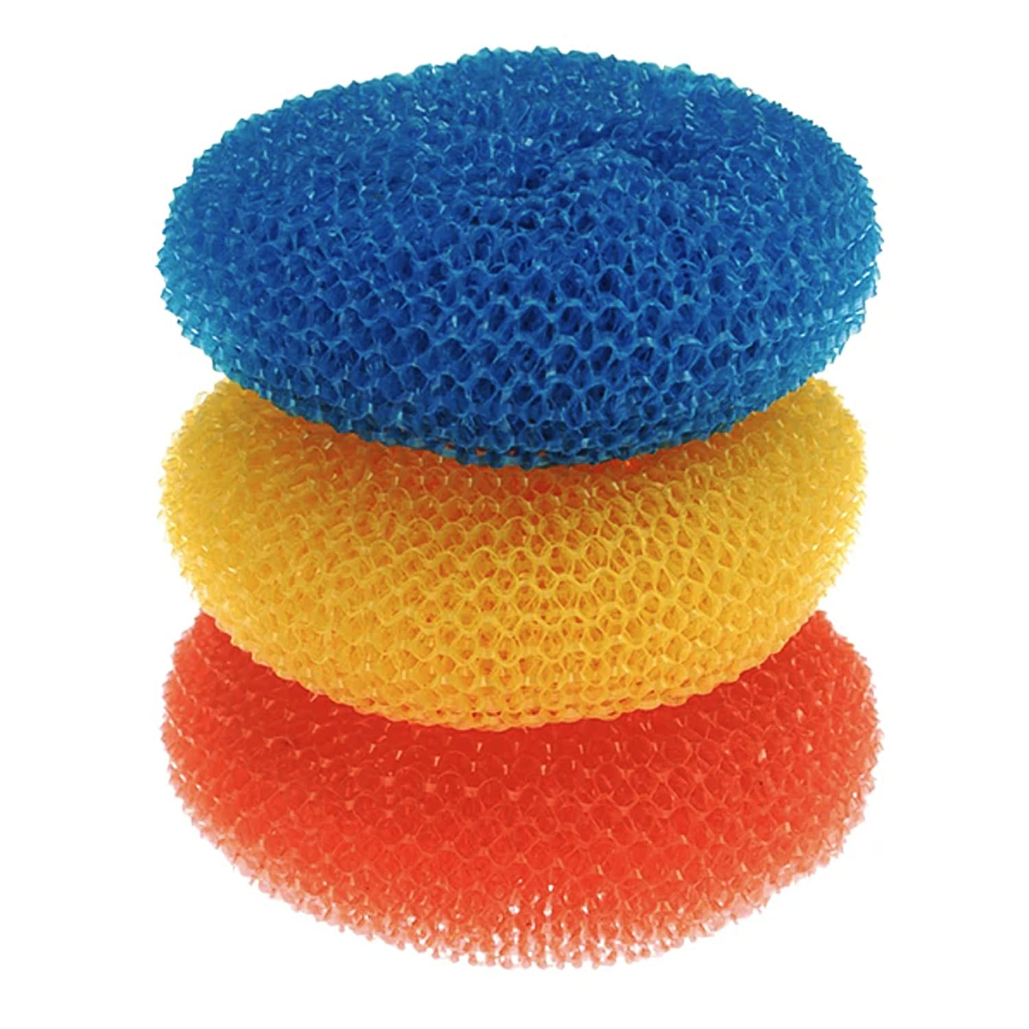 Plastic Mesh Scouring Pads – 3 Pack, 3.375 x 1.25, Non-Scratch Scrubbers to C…
