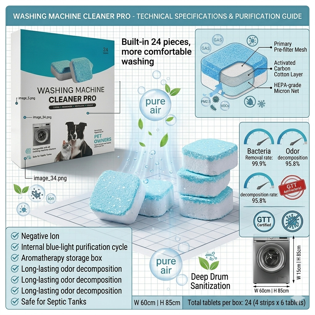 Uproot Clean Washing Machine Cleaner Tablets – 12 Pack for a 12 Month Supply. Fo