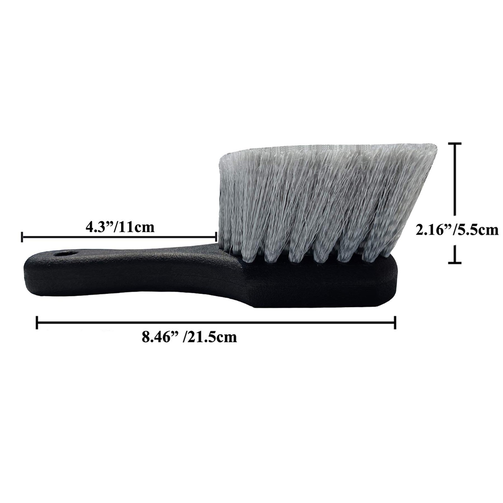 Black Soft Bristle Car Wheel & Tire Brush: Easy Rim Cleaning & Grime Removal