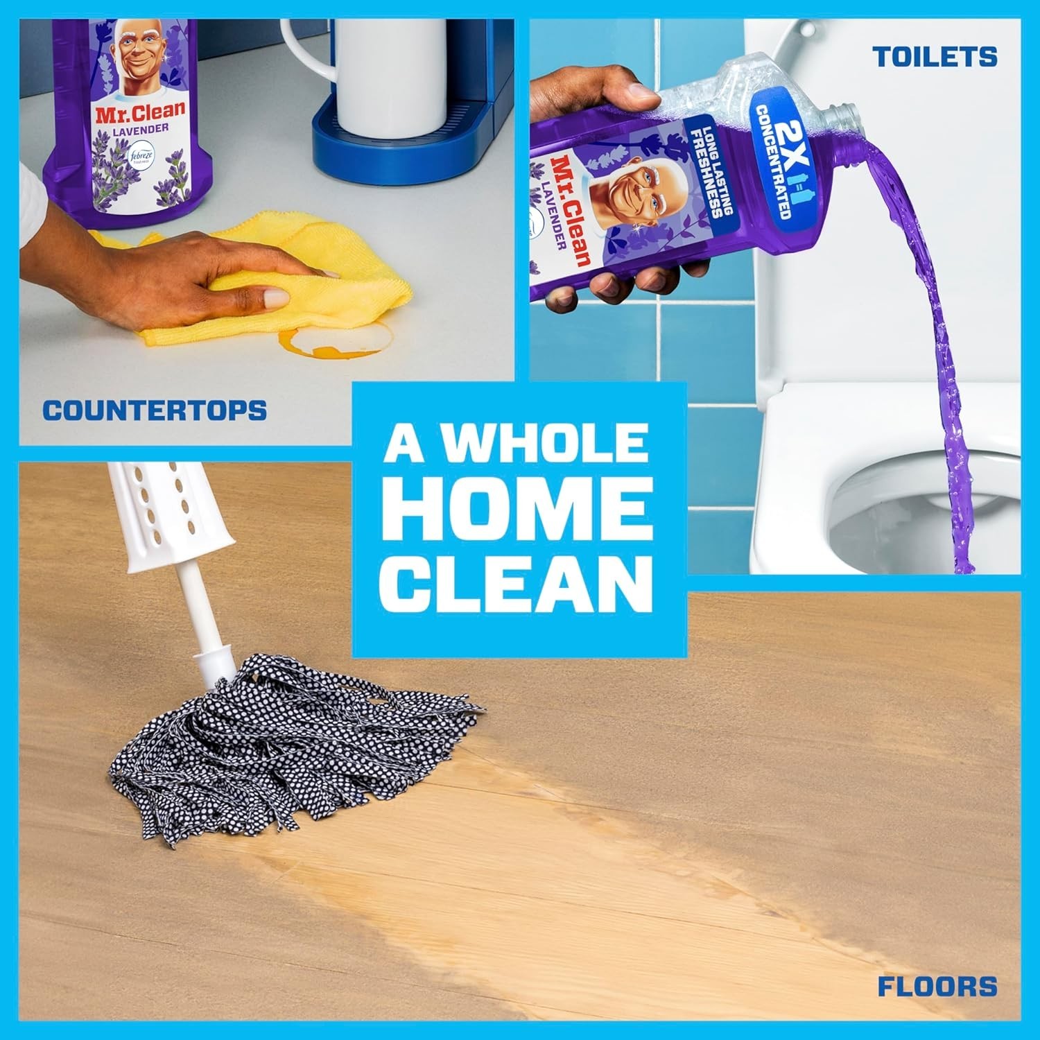 Mr. Clean 2X Concentrated Multi Surface Cleaner With Lemon Scent, (41 fl oz) US