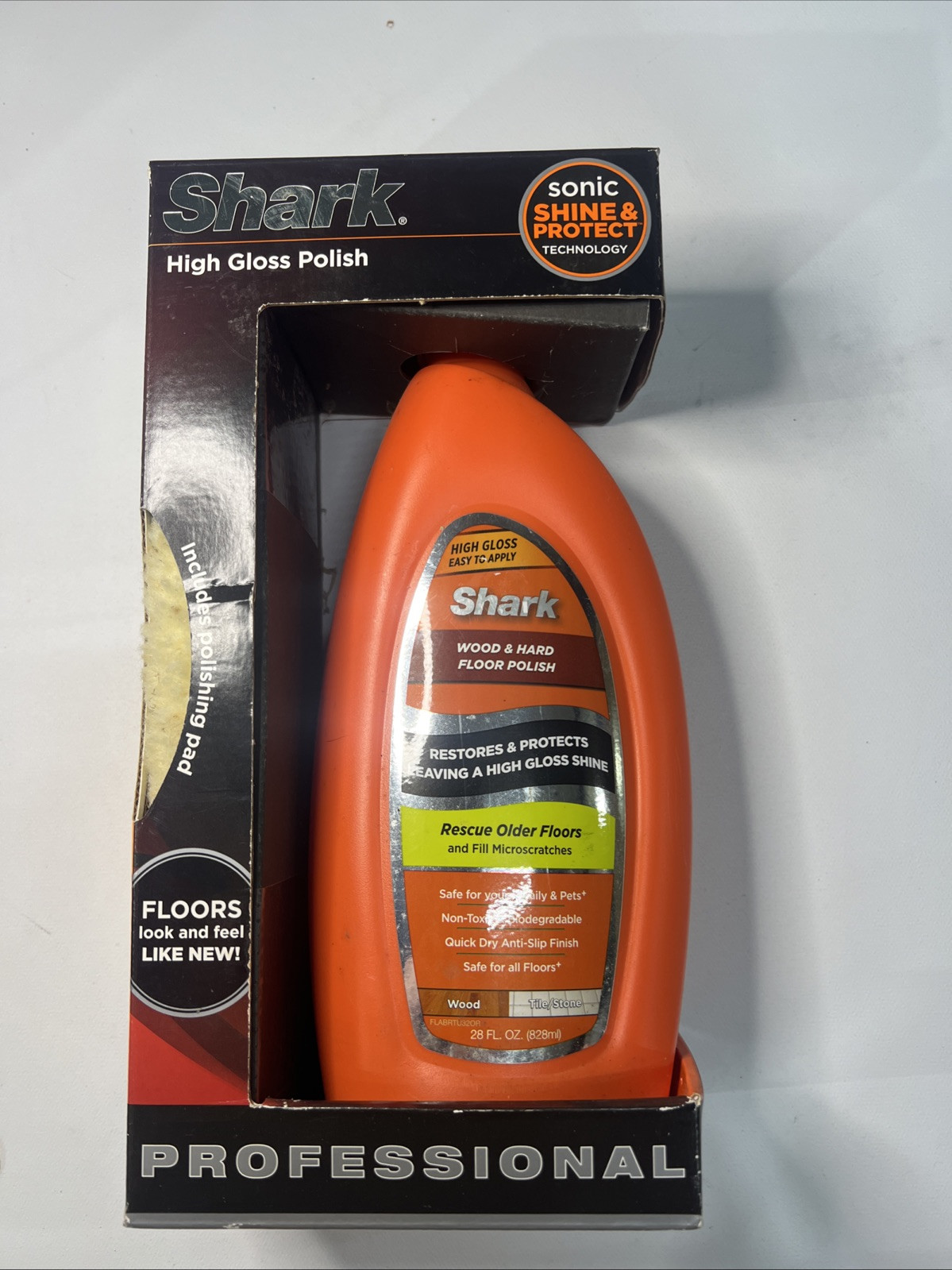 SHARK SONIC DUO Wood & Hard Floor Polish 28 fl. oz. with Polishing Pad – NIB