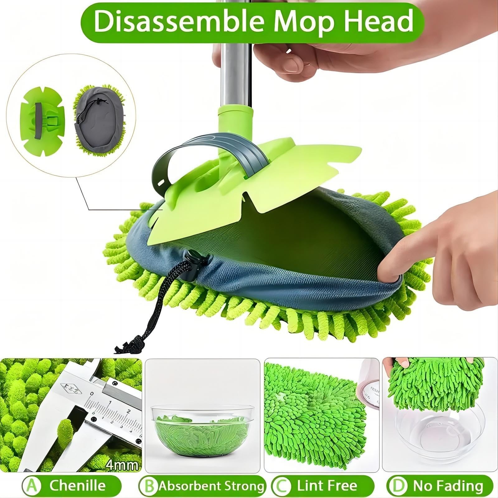 63″ Car Wash Mop Brush Tool Mitt with Long Handle Length More Suitable for Wa…