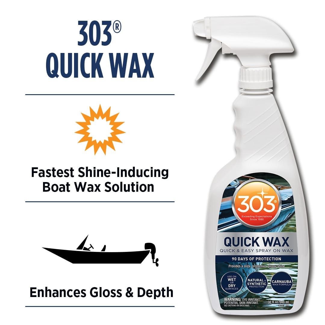 1 PCS 30213 32oz 303 Marine Quick Carnauba Wax 90 Days Protection Polish