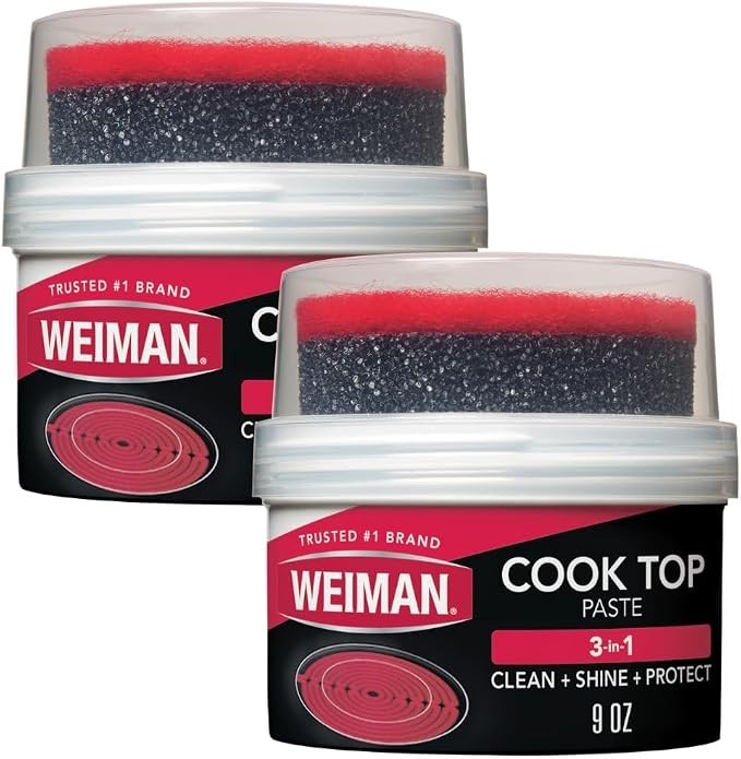 Cooktop Cleaner Paste 18 Ounce 9 Oz Pack of 2 Glass Stove Top Burned-On Food