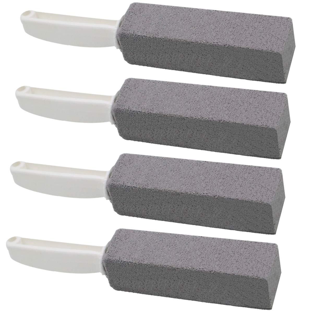 4 Pack Heavy Duty Pumice Cleaning Stone with Handle for Toilet Bowl Hard Stains