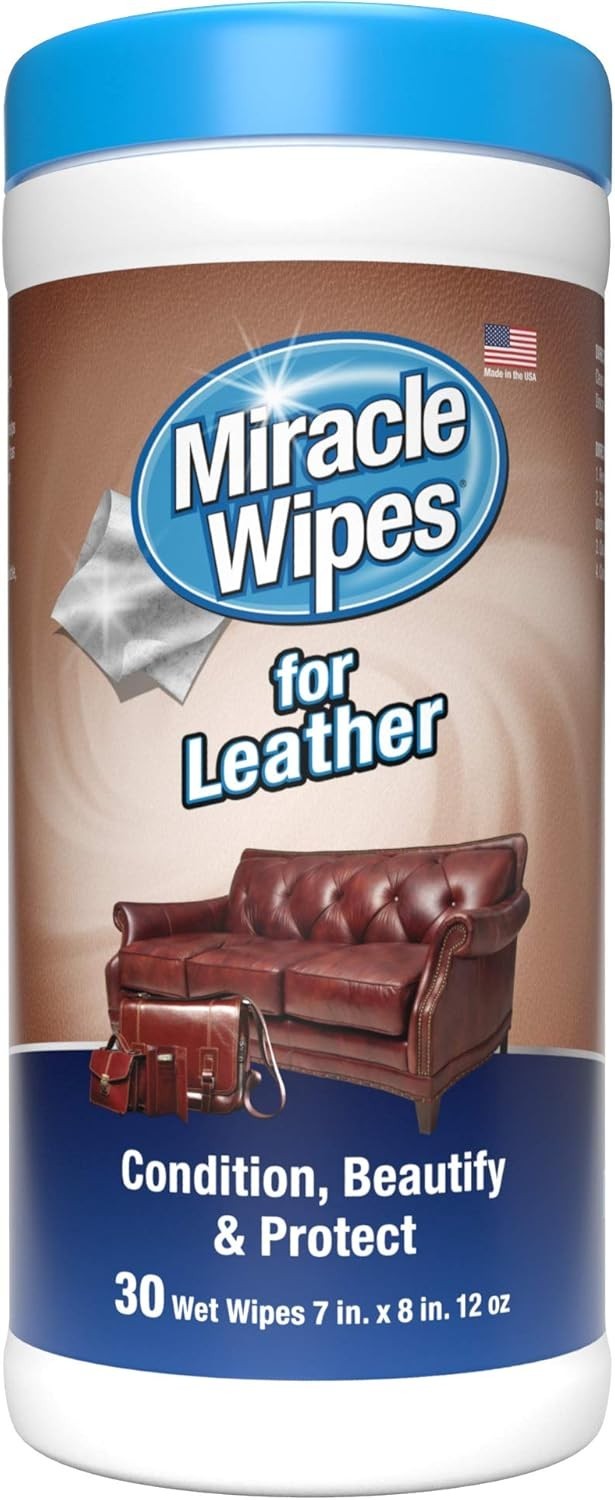 30 Count Miracle Leather Cleaner Wipes – Prevent Fading & Cracking – Travel Size