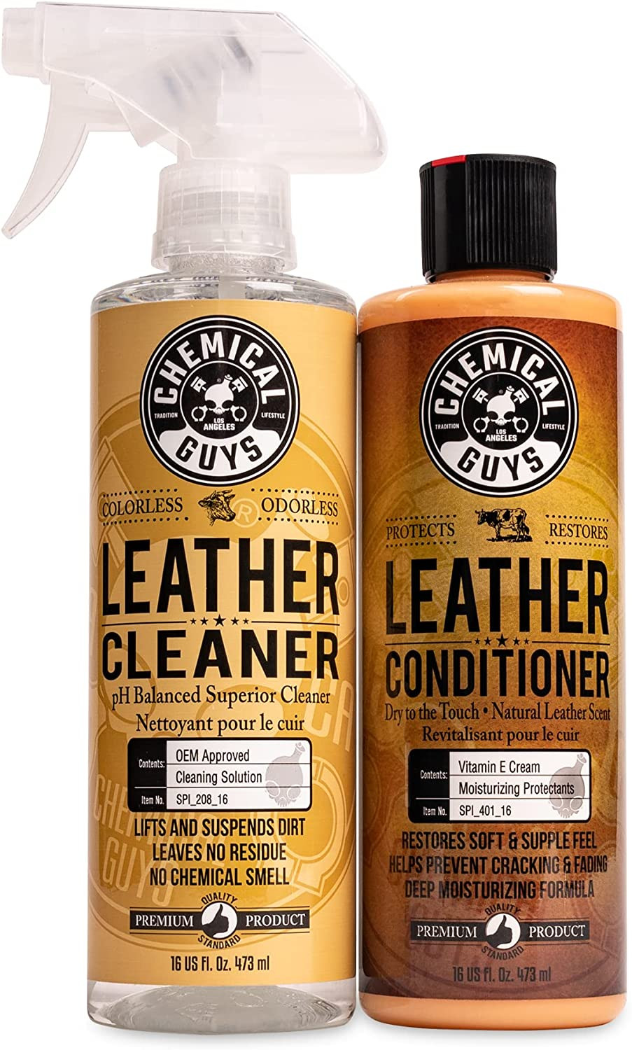 Leather Cleaner and Conditioner Kit – Car Cleaner and Conditioner, Safely Cleans