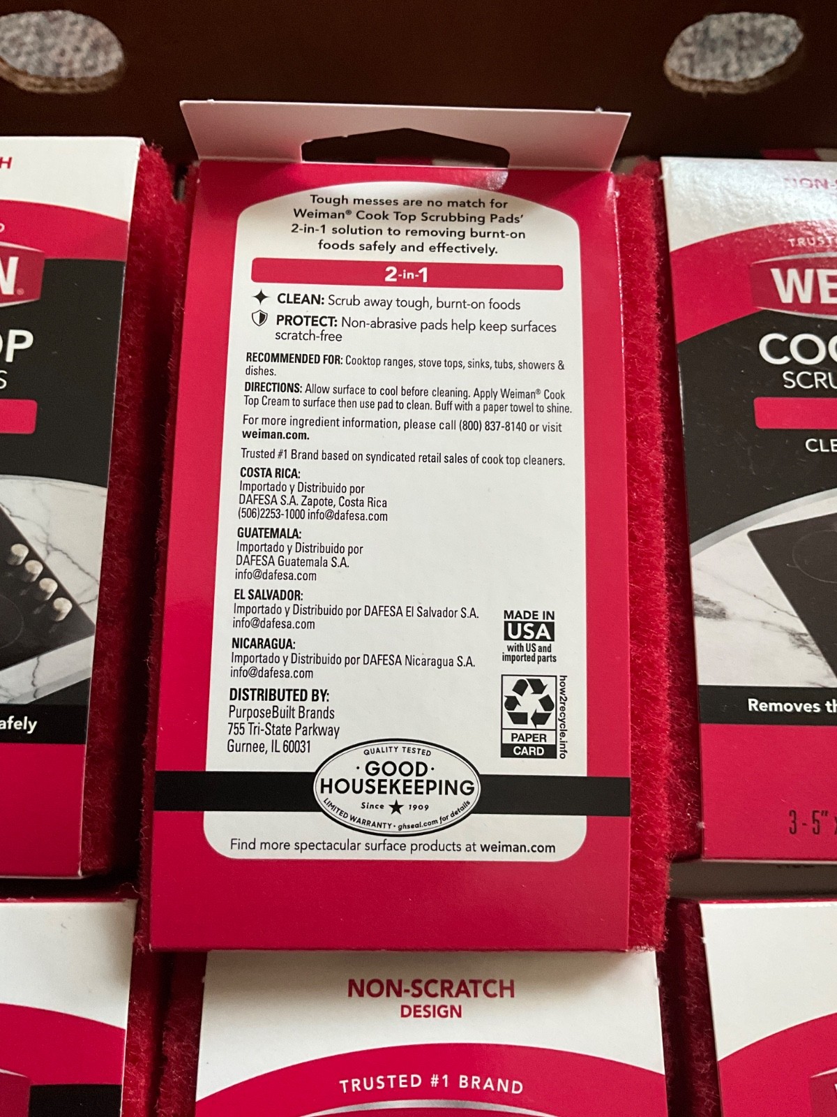 Weiman Cook Top Scrubbing Pads, 3 Count = 6 packs of 3 =18 total as pictured