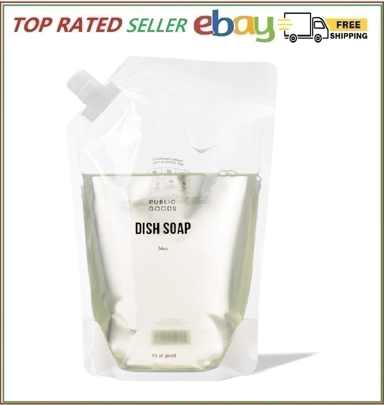 Public Goods Natural Dish Soap | Kitchen Soap | Plant-Based & Vegan Friendly | C