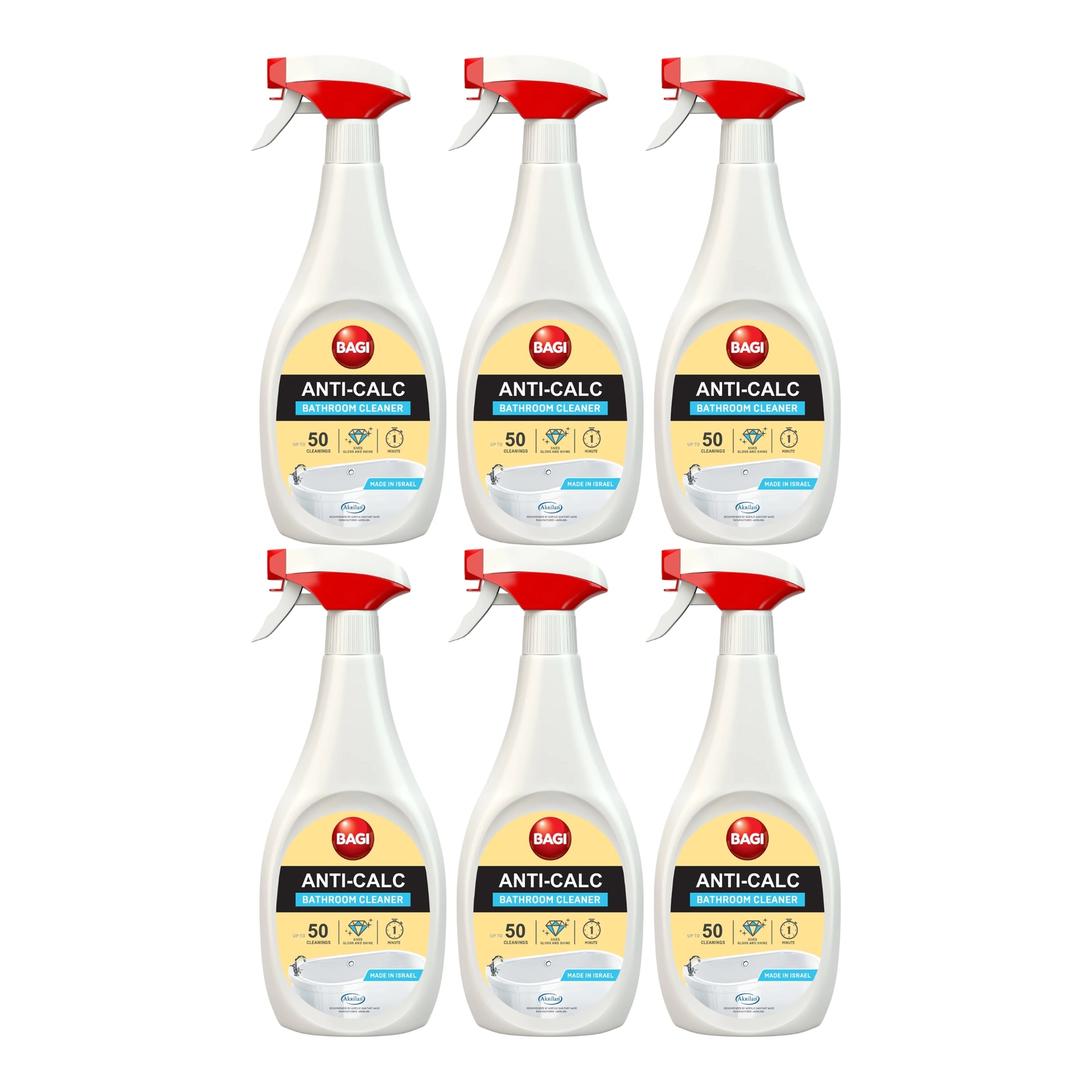 Bagi Anti-Calc Bathroom Cleaner, 25.4oz (750ml) (Pack of 6)