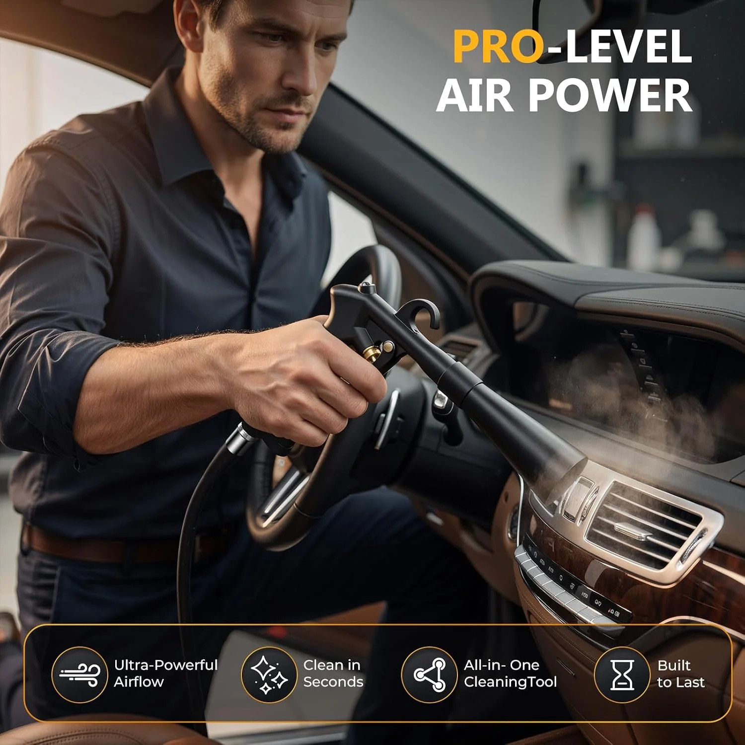 Dry Car Detailing Cleaning Gun – Blast Away Dust & Debris in Seconds & Aluminum