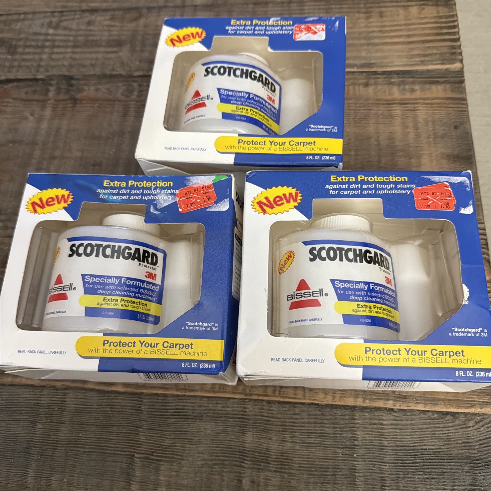 3 PKS. BISSELL SCOTCHGARD 3M EXTRA PROTECTION / CARPET, RUG, UPHOLSTERY ETC. 8OZ