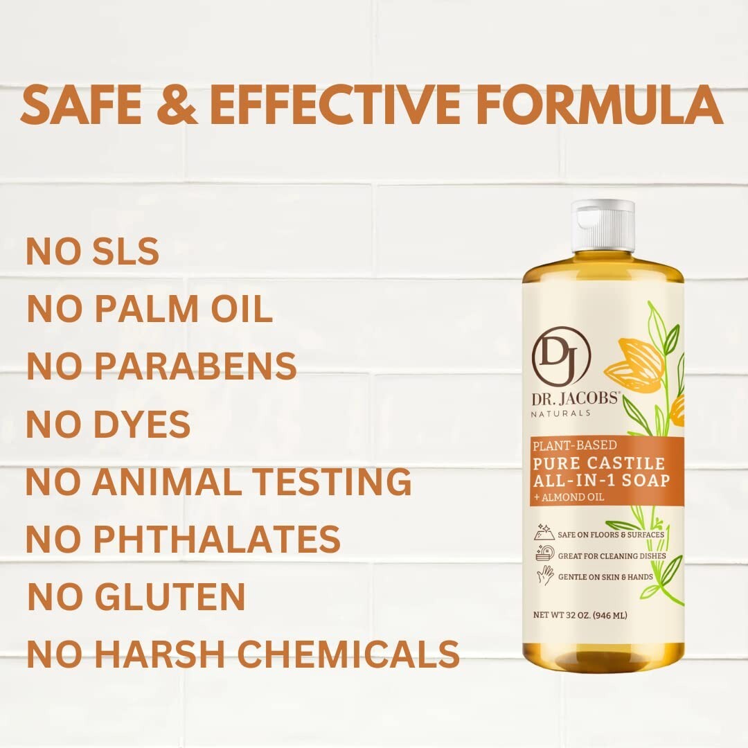 Dr. Jacobs Naturals All-Purpose Castile Cleaner, plant-based (Almond Honey)