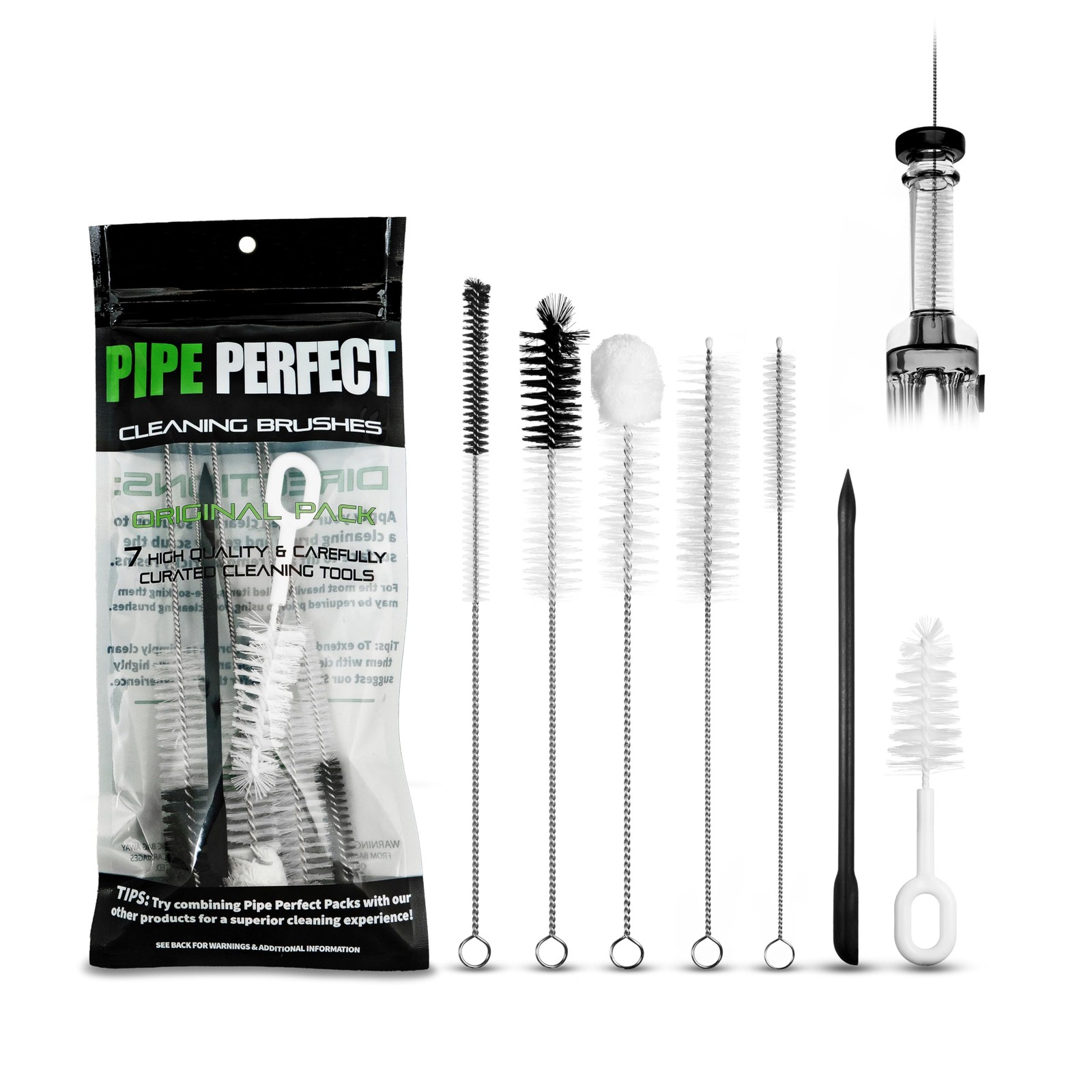 Pipe Perfect Original Cleaning Brush Set – Multi-Size Detail Brushes for Glas…