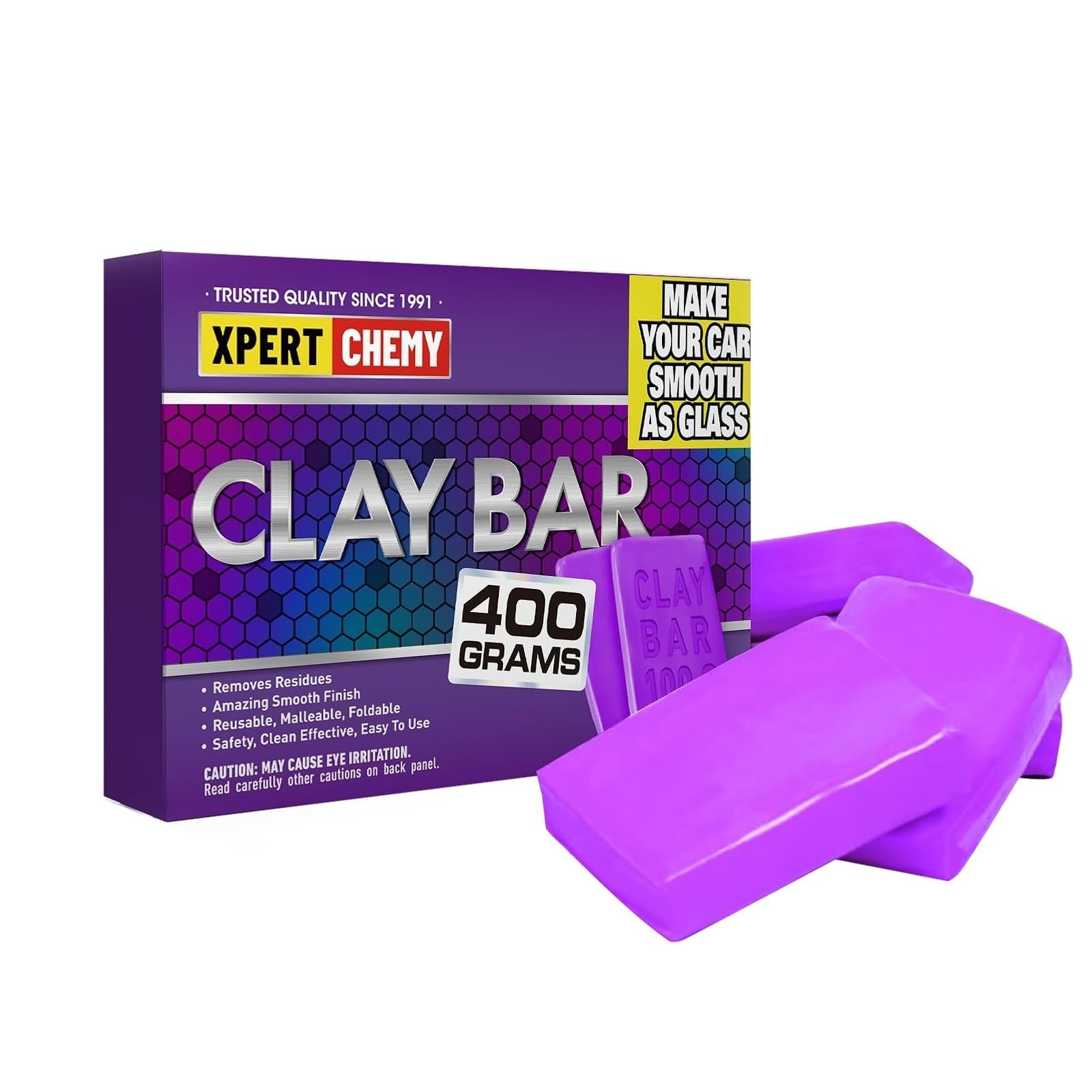 XPERTCHEMY Car Clay Bar Cleaner Kit – 4 Pack 400g No Scratch