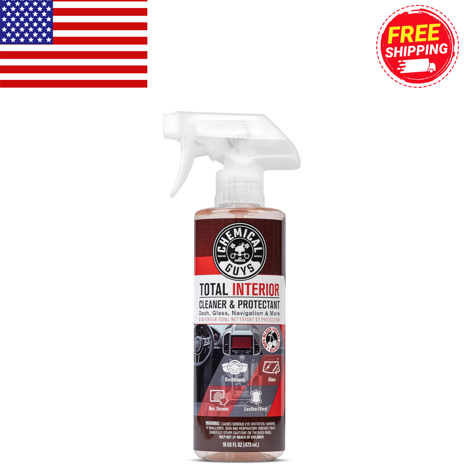 Chemical Guys Total Interior Cleaner & Protectant – Black Cherry, Car Cleaning/
