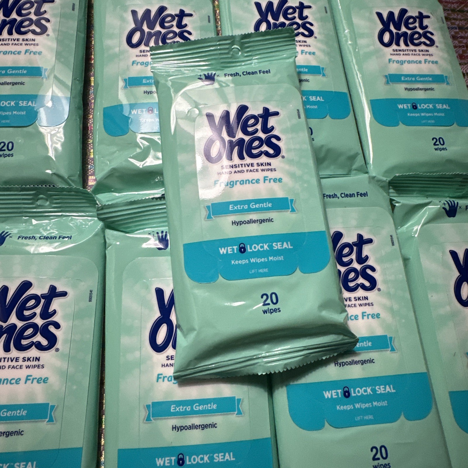 9 Wet Ones Extra Gentle Hand Wipes Fragrance Free Hypoallergenic 20 wipes Z2