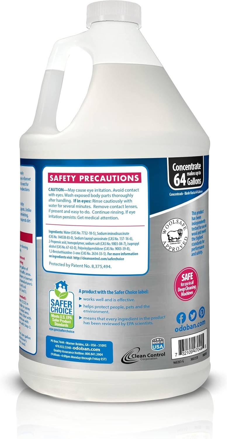 1 Gal. 3-In-1 Carpet Cleaner, Concentrated Carpet Cleaning Solution, EPA Safer C