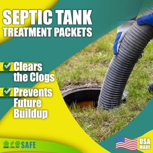 GREEN PIG Septic Tank Treatment Packets, Septic Safe Clog Remover, Prevents Expe