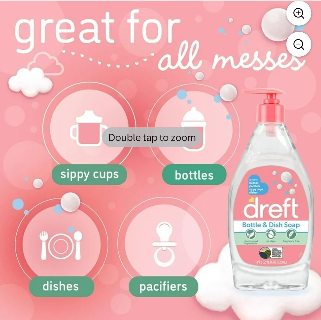 Dreft Baby, Bottle and Dish Soap, 24 Fl Oz (Pack of 2)