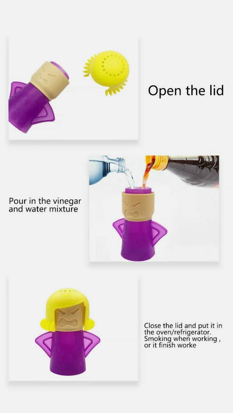Angry Mama Microwave Cleaner Easily Cleans Microwave Oven Steam Vinigar Cleaner