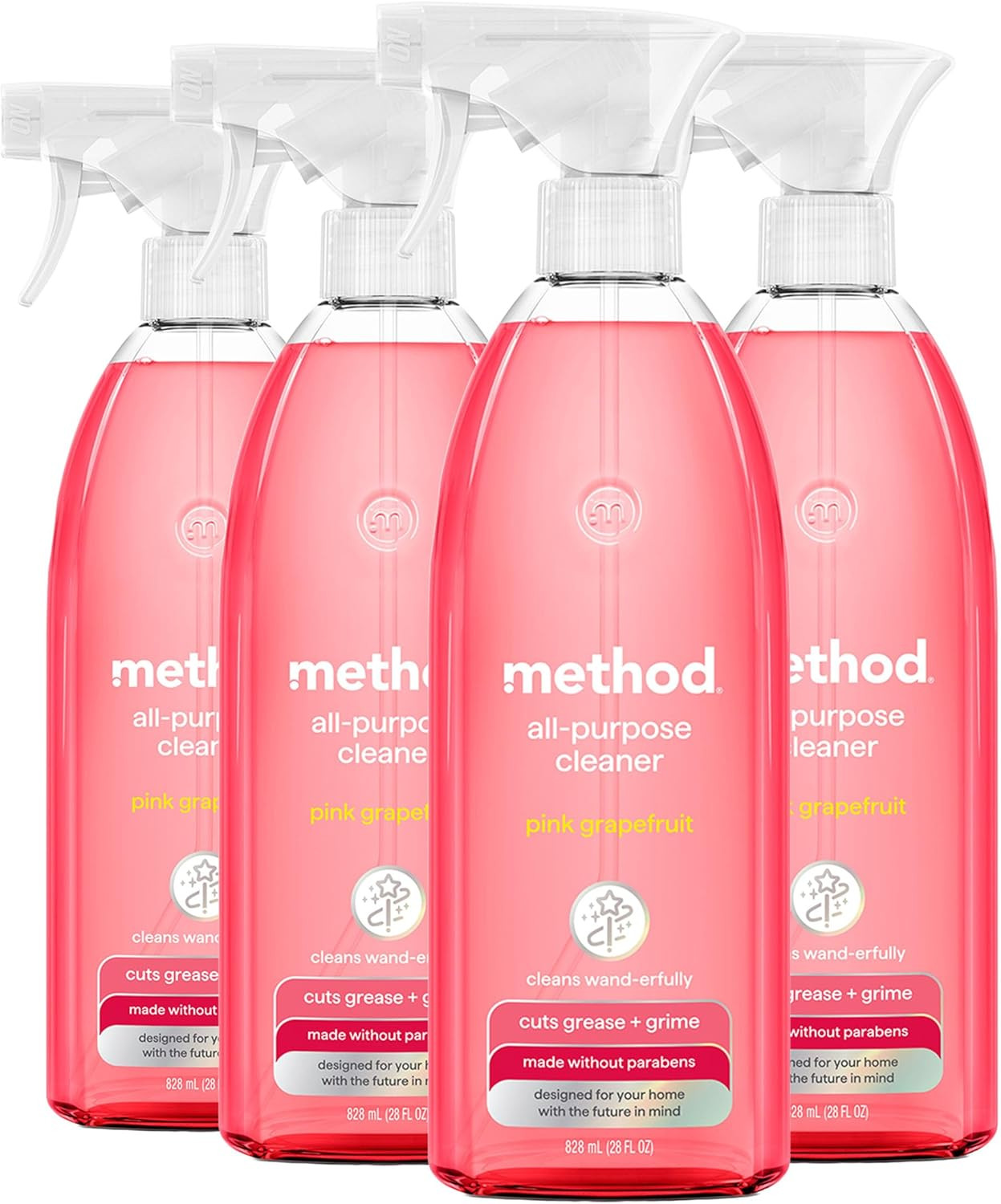 Method All-Purpose Cleaner Spray, Pink Grapefruit – Cuts Grease & Grime on Count