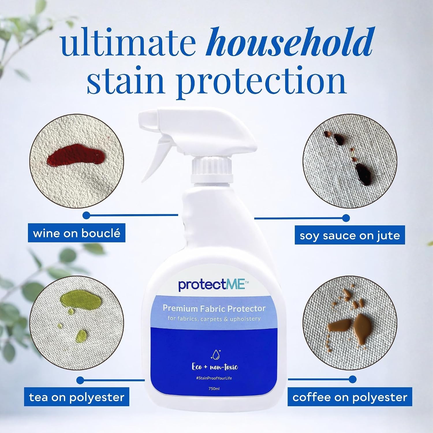 Non-Toxic Fabric Protector 84.5oz + Sprayer, Repels Liquids, Easy Application