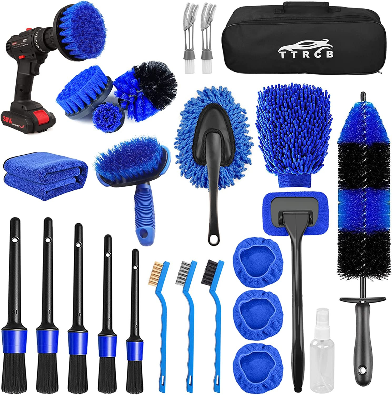 Kit para lavar carros autos accesorios de autos mujeres hombres cepillo cera NEW