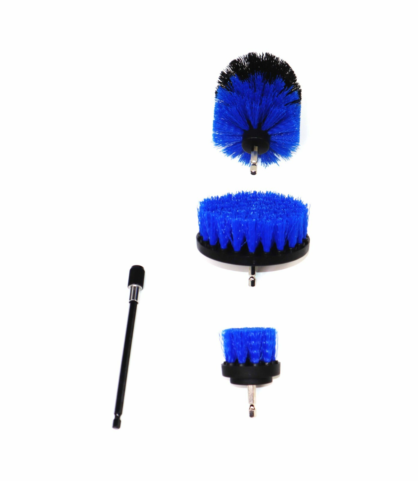 4 Pcs Drill Brush Set (Blue) with 6″ Extension – Fast Free Shipping