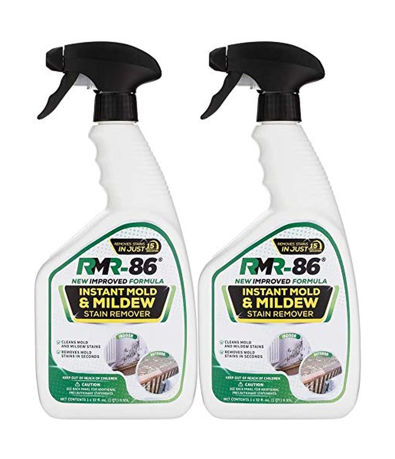 RMR-86 Instant Mold and Mildew Stain Remover Spray – Scrub Free Formula, 2 Pa…