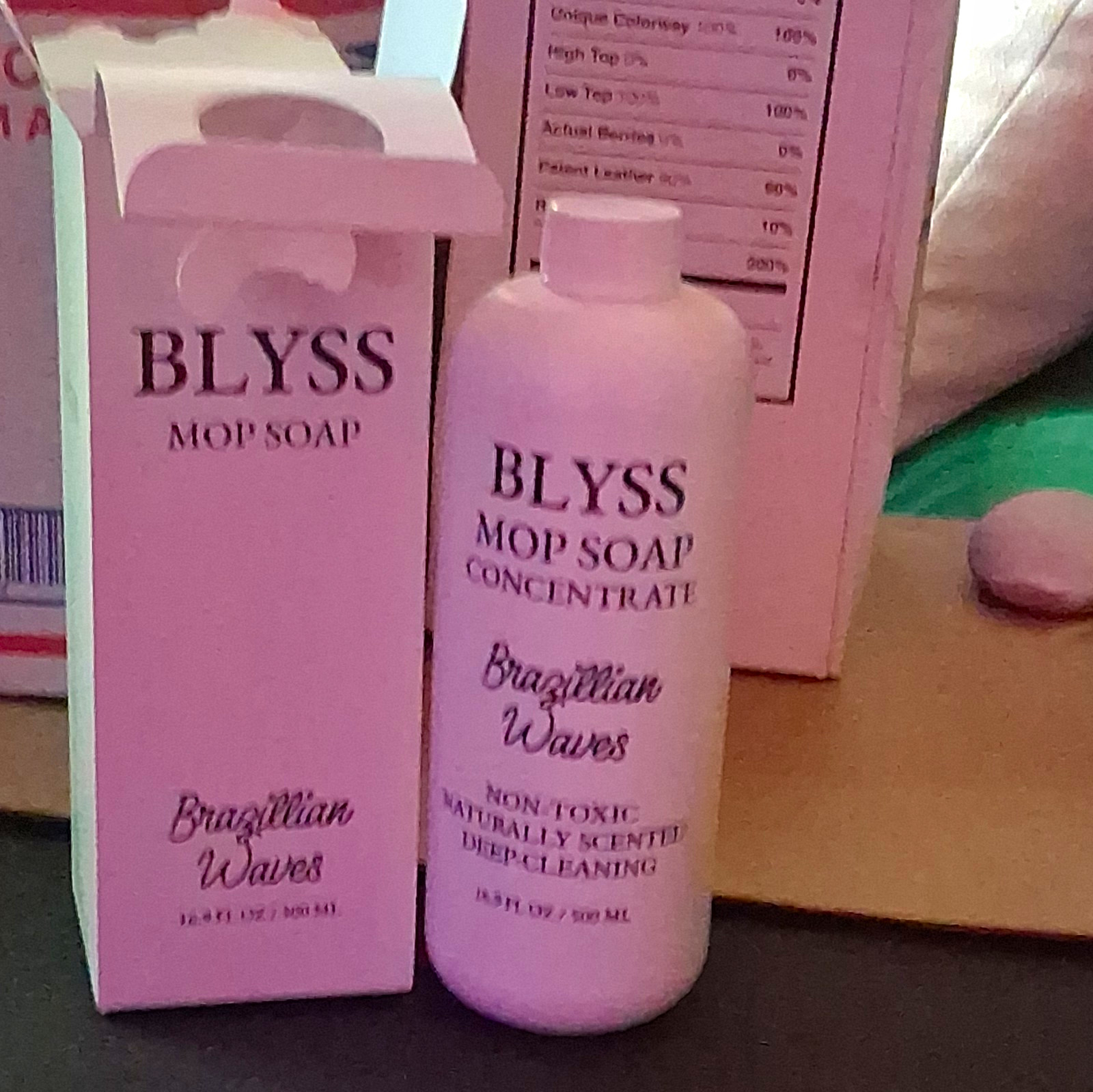 BLYSS Mop Soap Concentrate Brazilian Waves 16.9 fl oz for Hard Floor Non-Toxic